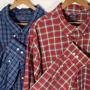 SADDLEBRED Big Tall Plaid Shirt Button Dow Long Sleeve Easy Care Mens 3XLT